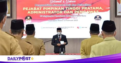 Bupati Batu Bara Lantik Pejabat Tinggi Pratama Administrator Dan