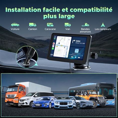 TOGUARD Autoradio Bluetooth 7 Pouces Avec CarPlay Android Auto