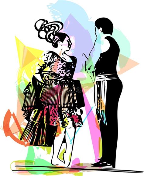 Illustration of Couple Dancing Stock Vector - Illustration of clothes ...