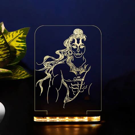 Starlaser 3d Illusion Lord Hanuman Ji Lamp Jay Sri Ram Night Lamp Home Decoration Lamp Table