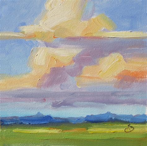 TOM BROWN FINE ART: CLOUDS, FRAMED PLEIN AIR OIL PAINTING BY TOM BROWN