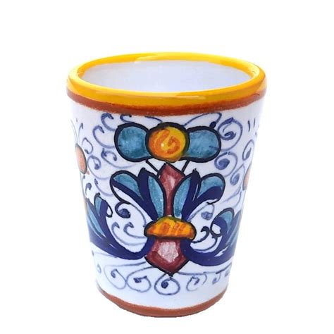 Deruta Majolica Ceramic Liqueur Glass Rich Deruta Yellow