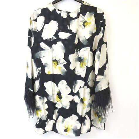 Carolina Herrera Tops Carolina Herrera Printed Feather Aline Shirt