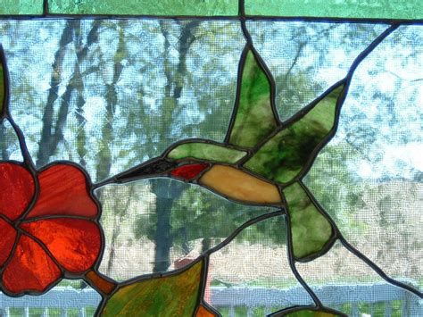 Hummingbird Stained Glass Panel