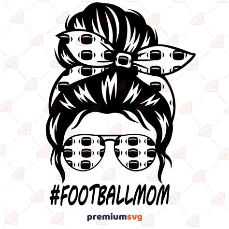 Messy Bun Football Mom Svg Cut File Premiumsvg