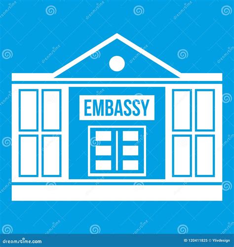 Embassy Icon Vector Sign And Symbol Isolated On White Background Embassy Logo Concept