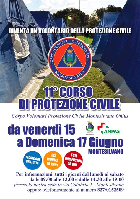 Montesilvano Sono Aperte Le Iscrizioni All Corso Di Protezione Civile