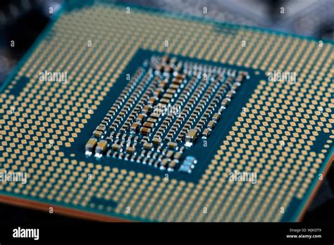 back side of modern lga 1151v2 central processor unit - closeup Stock ...