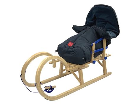 Vt Sport Folding Wooden Horned Snow Sled With Backrest And Footmuff 40