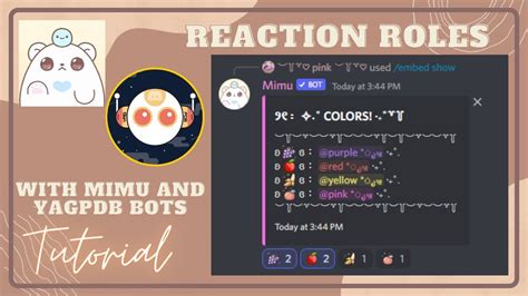 How To Create Mimu Reaction Roles YAGPDB Tutorial Pinky