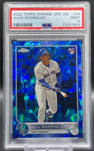 2022 Julio Rodriguez Topps Chrome Update Sapphire 44 Rookie Rc Psa 9