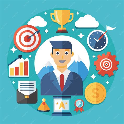 Achieving success strategies goals and rewards | Premium Vector
