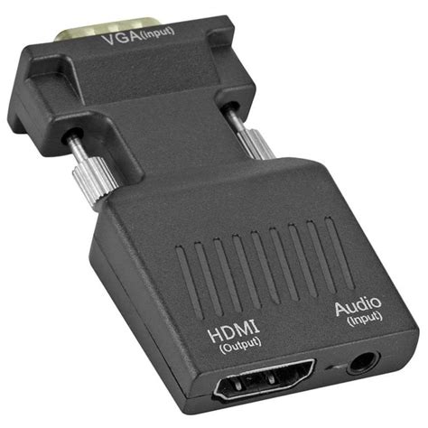 OcioDual Adaptador Conversor VGA Macho para HDMI Fêmea Áudio Mini