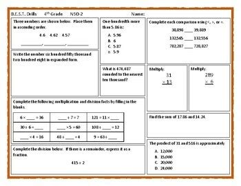 4th Grade Math F A S T Prep Florida B E S T Standards Review 10