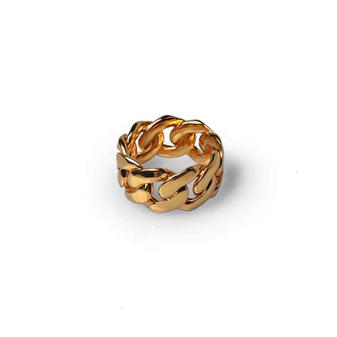 18k Gold Plated Hiphop Cuban Link Ring For Man