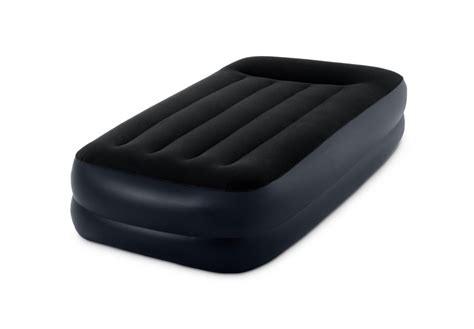 Intex Dura Beam Twin Inflatable Air Mattress Bed With Electric Pump And Built In Pillow Rest