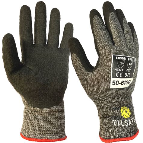 Tilsatec 50 6130 Cut Level F Latex Coated Safety Gloves GlovesnStuff