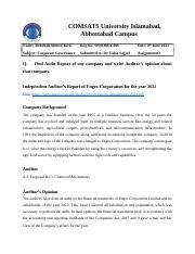 CG 1 Docx COMSATS University Islamabad Abbottabad Campus Name