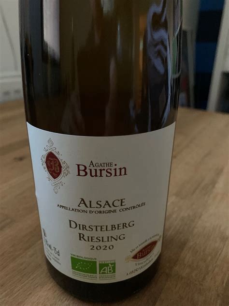 2022 Agathe Bursin Riesling Dirstelberg France Alsace CellarTracker