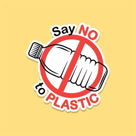 Say no to plastic text plastic free lifestyle 16594996 Vector Art at ...