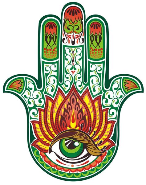 Hamsa Hand Of Fatima Protection Amulet Stock Vector Illustration