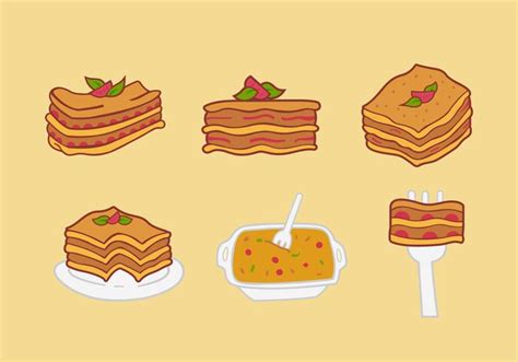 Lasagna Food Vector Illustration 131217 Vector Art At Vecteezy