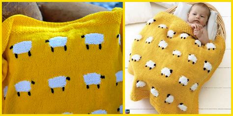 Adorable Knitted Sheep Baby Blanket Pattern Diy 4 Ever