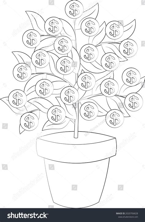 Single Element Money Tree Draw Illustration Stock Vector (Royalty Free ...