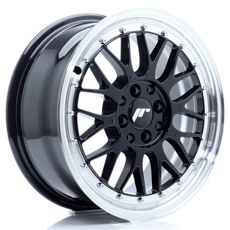 JR Wheels JR23 16x7 ET40 4x100 114 3 Gloss Black W Machined Lip JR