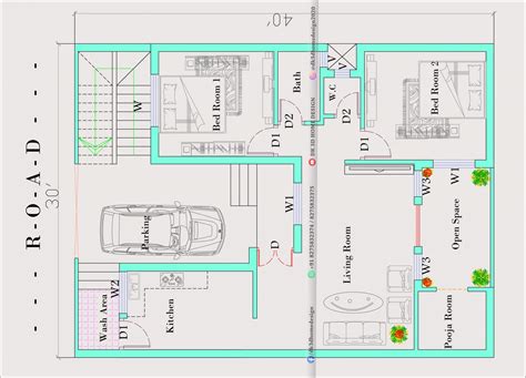 Sq Ft House Plan With Car Parking X House Plan January