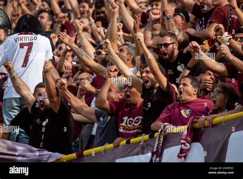 Arechi stadium, Salerno, Italy, October 09, 2022, Fans of Salernitana ...