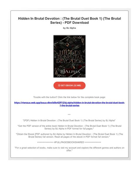 (PDF) Hidden In Brutal Devotion : (The Brutal Duet Book 1) (The Brutal