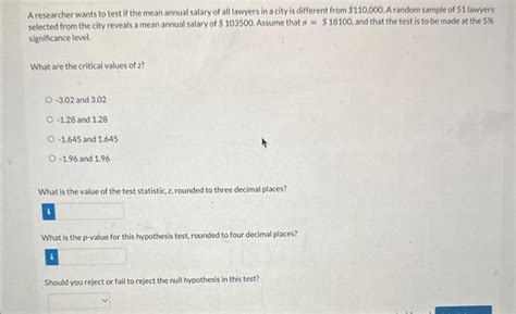 Solved A Researcher Wants To Test If The Mean Annual Salary Chegg