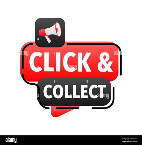 Click And Collect Announcement Megaphone Label Loudspeaker Speech