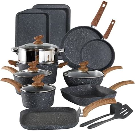 Kitchen Academy Induction Cookware Set Piece Non Stick Cooking Pan