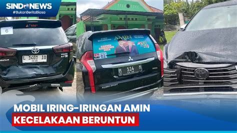 Mobil Iring Iringan AMIN Kecelakaan Beruntun Usai Kampanye Di Sumenep