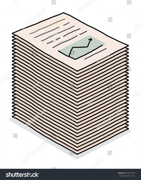 Report Paper Stack Cartoon Vector Illustration Stock Vector Royalty