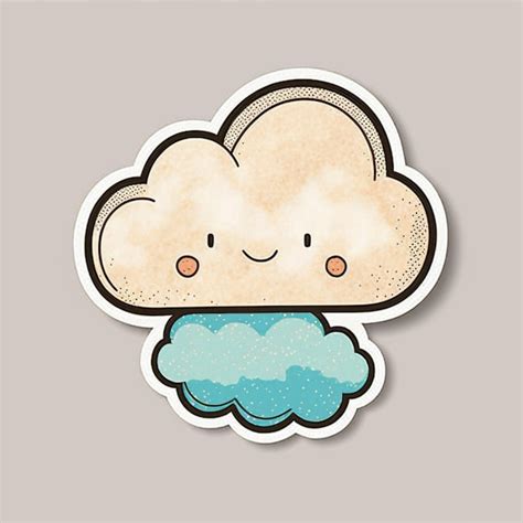 Hay Una Nube De Dibujos Animados Con Una Cara Sonriente En Ella