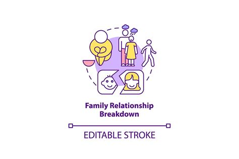 Family relationship breakdown icon | Outline Icons ~ Creative Market