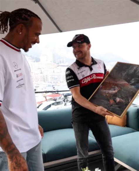 Valtteri Bottas Gifts Ex Mercedes Team Mate Lewis Hamilton A Photo Of