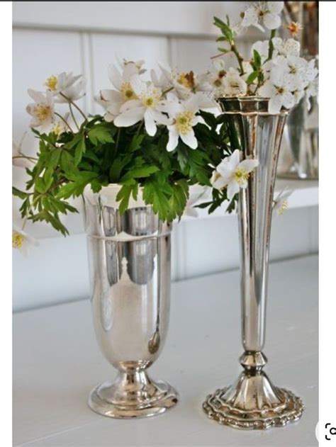 Pin By Birgitte Glob On Planter Inde Og Ude Silver Vase Flower Vases