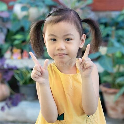 Positive Charming 4 Years Old Cute Baby Asian Girl Little Preschooler