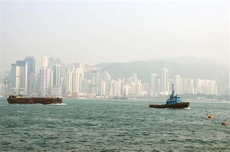 Premium Photo Fisher Boat At Victoria Harbor In Hong Kong View From