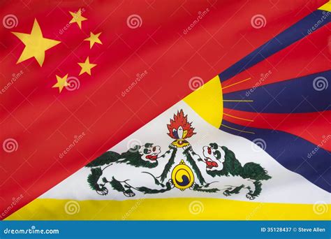 Free Tibet And China Flags Stock Image Image Of Flagpole 35128437