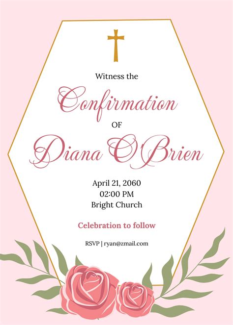 Floral Confirmation Invitation in PSD, Illustrator, Pages, Word ...