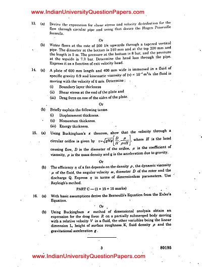 CE6303 Mechanics Of Fluids Nov Dec 2016 Question Paper University