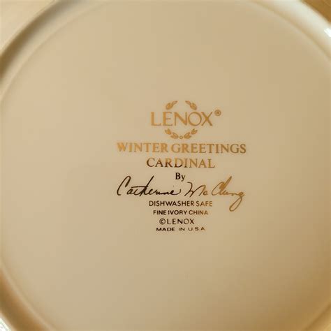 Lennox Winter Greetings Cardinal Plate Fine Ivory China C Mcclung