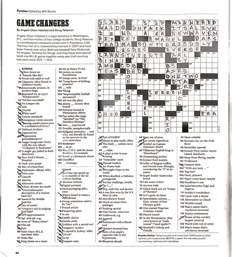 Will Shortz Crossword Puzzles Printable - UK Printable Hub