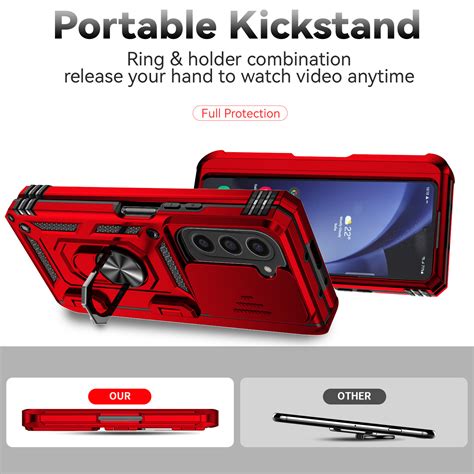 Dteck For Samsung Galaxy Z Fold 6 Case With S Pen Holder And Sliding Camera Protetor Built In