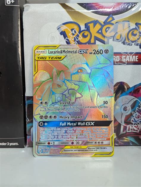 Lucario And Melmetal Gx Tag Team Rainbow Pokemon Card Hobbies Toys